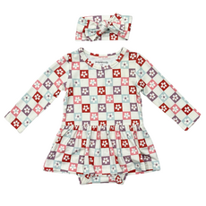 BABYSPROUTS BABY GIRL LONG SLEEVE BODYSUIT DRESS SET
