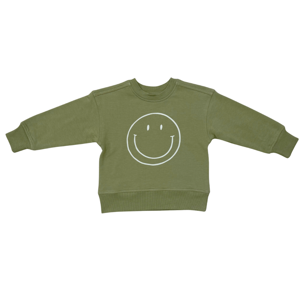 BABYSPROUTS BOXY SWEATSHIRT Smile In Deep Olive