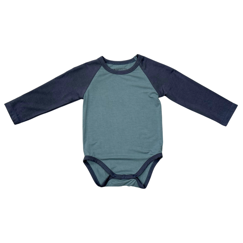 BABYSPROUTS BABY BOY LONG SLEEVE RAGLAN BODYSUIT Nightfall