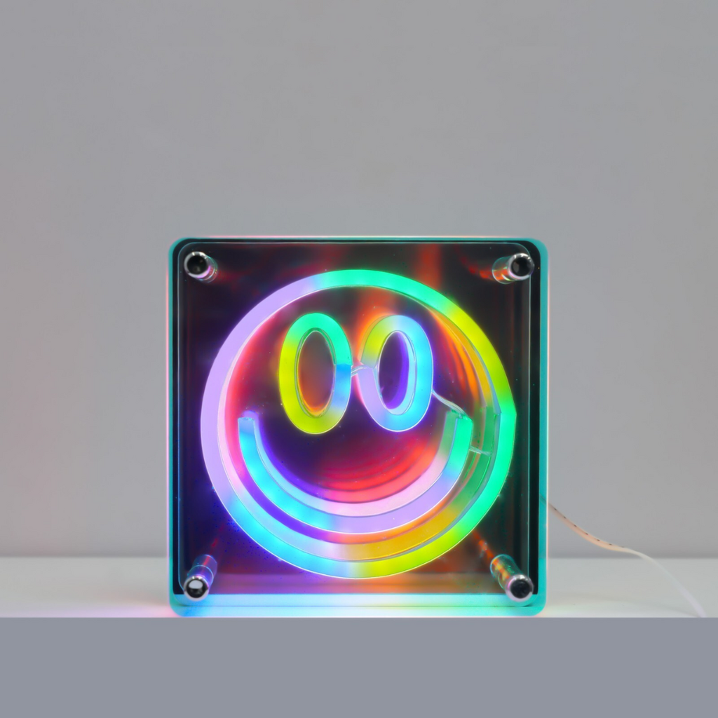 Neon Art Wall & Desk Sign-Smiley Face Multicolor