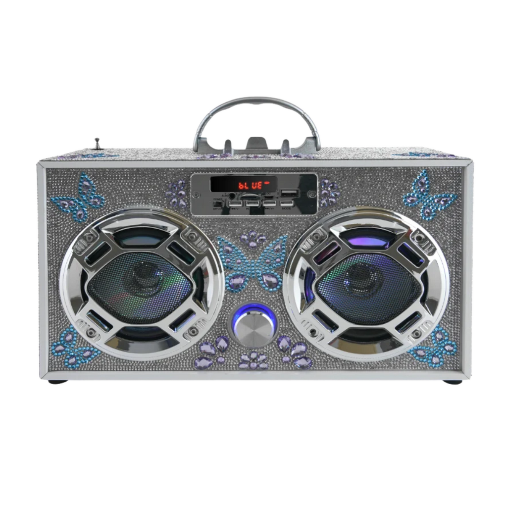 Bluetooth Boombox & FM Radio-Butterfly Bling