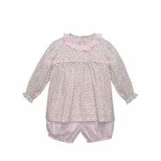 REMEMBER NGUYEN Pink Flowers Reagan Bloomer Set-Garden Whispers