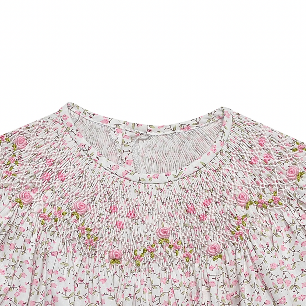 REMEMBER NGUYEN Pink Flower Savannah Bishop Dress-Garden Whispers