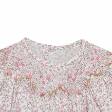 REMEMBER NGUYEN Pink Flower Savannah Bishop Dress-Garden Whispers