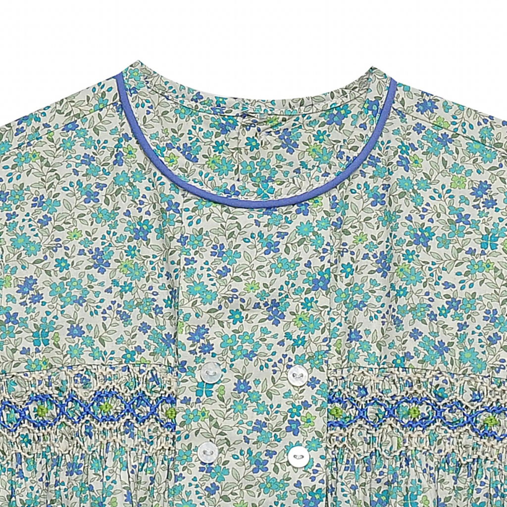 REMEMBER NGUYEN Blue Flowers Ava Rose Dress