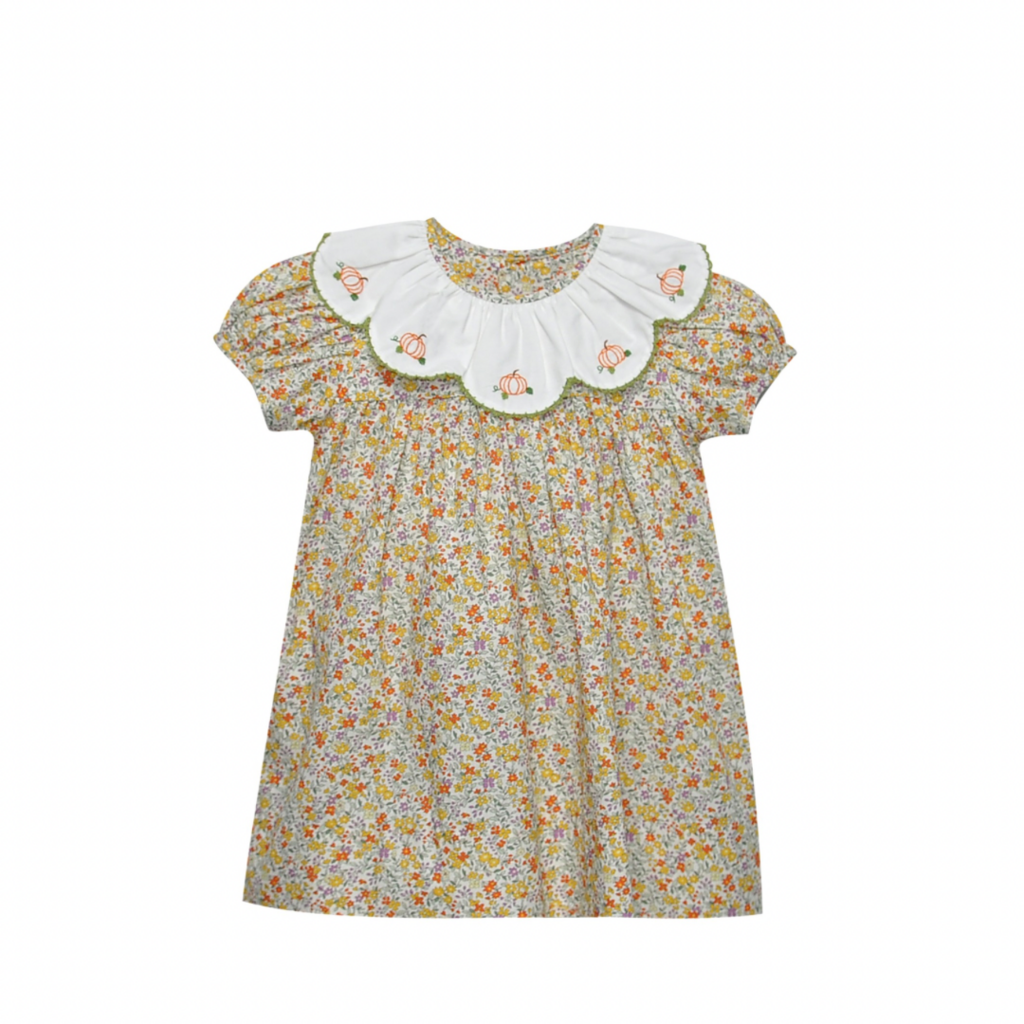 REMEMBER NGUYEN Yellow Flowers Presley Dress-Pumpkins
