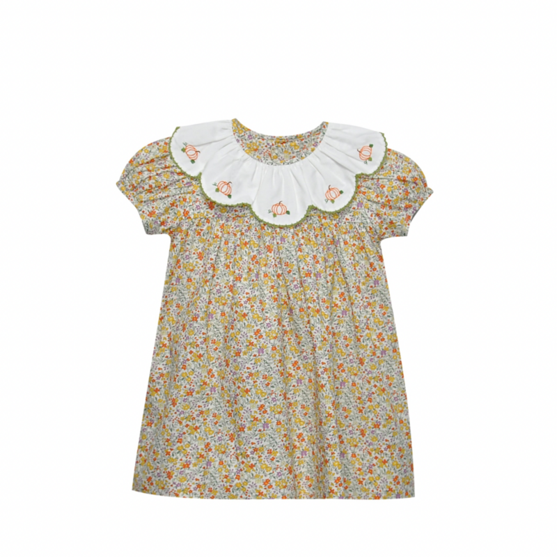 REMEMBER NGUYEN Yellow Flowers Presley Dress-Pumpkins