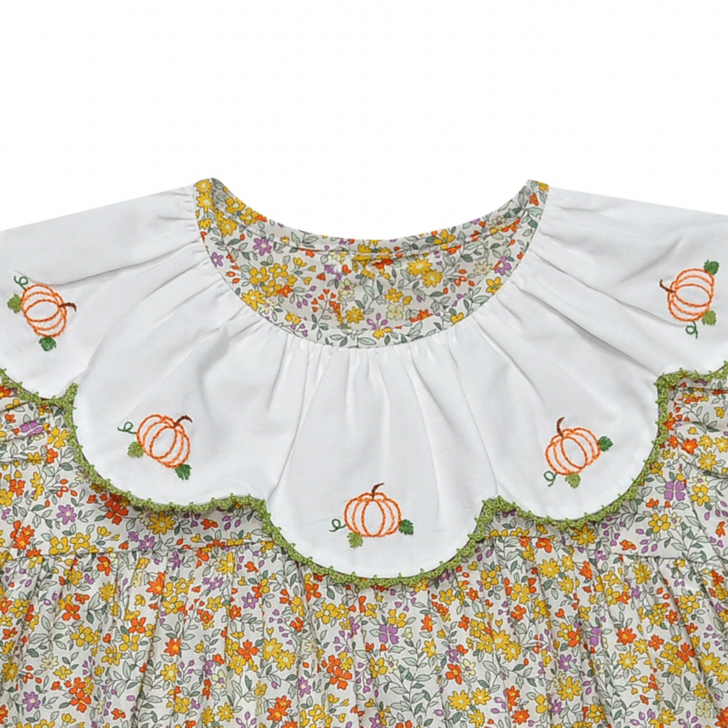 REMEMBER NGUYEN Yellow Flowers Presley Dress-Pumpkins