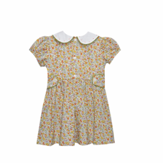 REMEMBER NGUYEN Yellow Flowers Kate Dress-Pumpkins