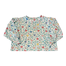 HONESTY Puff Sleeve Top-Hearts