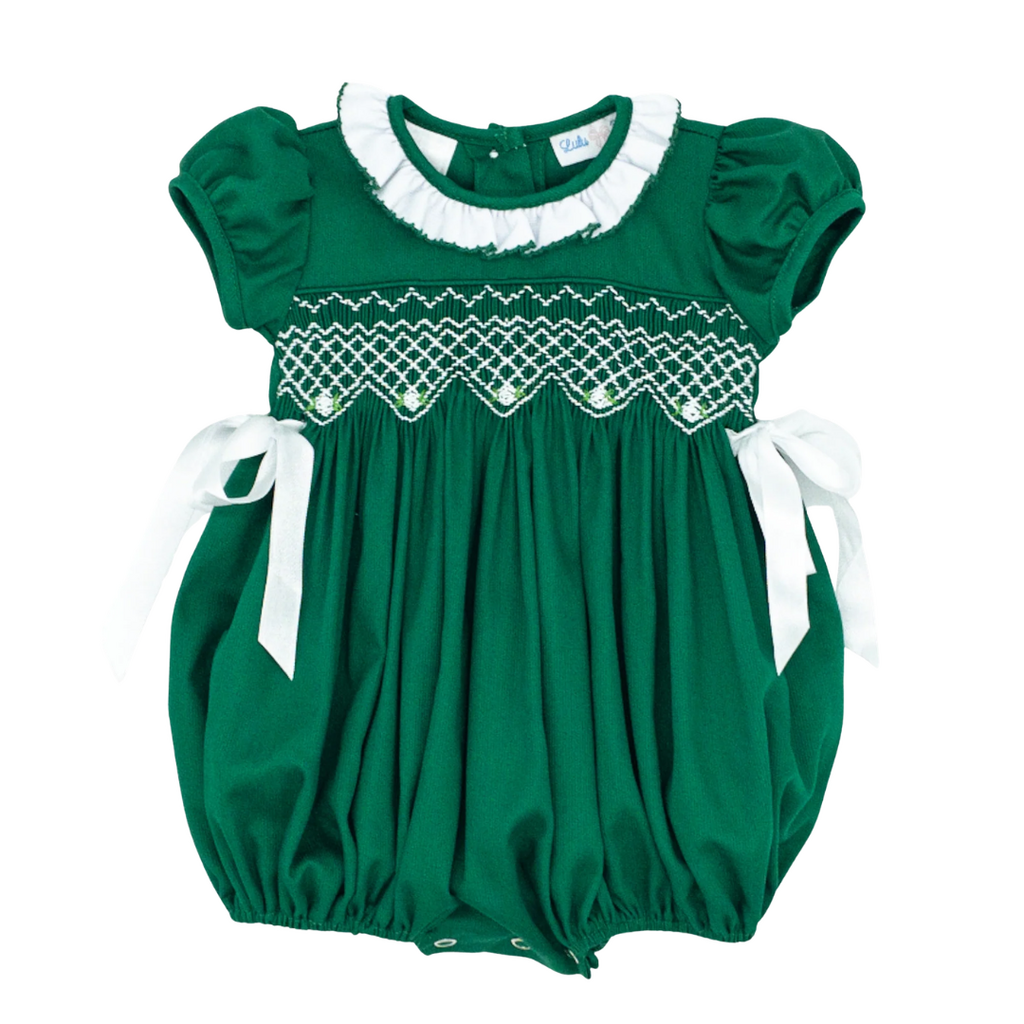 LULU BEBE ROSIE- Smocked Bubble w/Ruffle