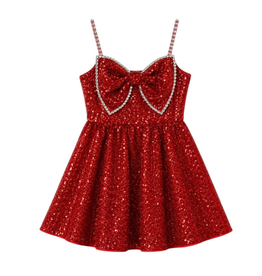 ROCKWILDE Red Sequin Bow Dress