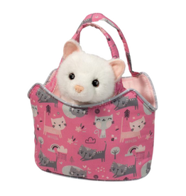 DOUGLAS PURR-FECT PALS SAK W/WHITE CAT
