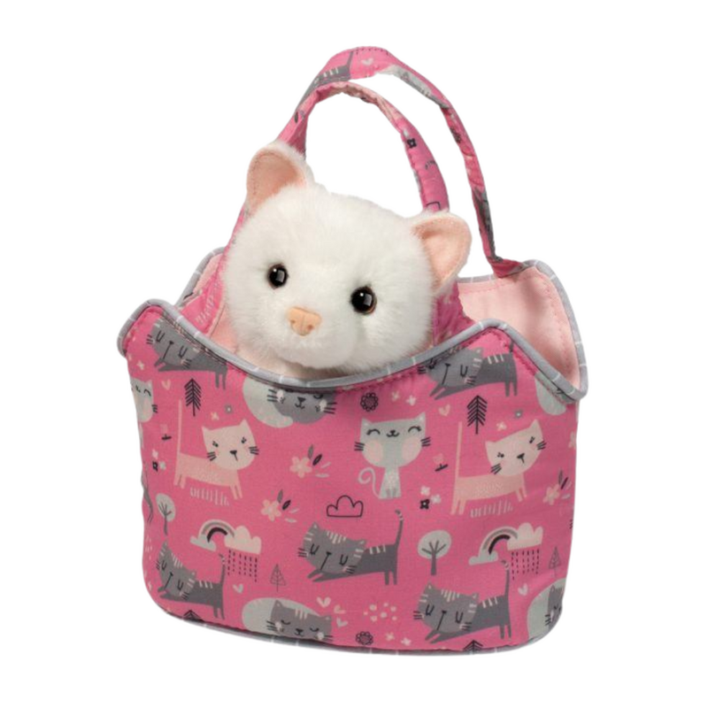 DOUGLAS PURR-FECT PALS SAK W/WHITE CAT
