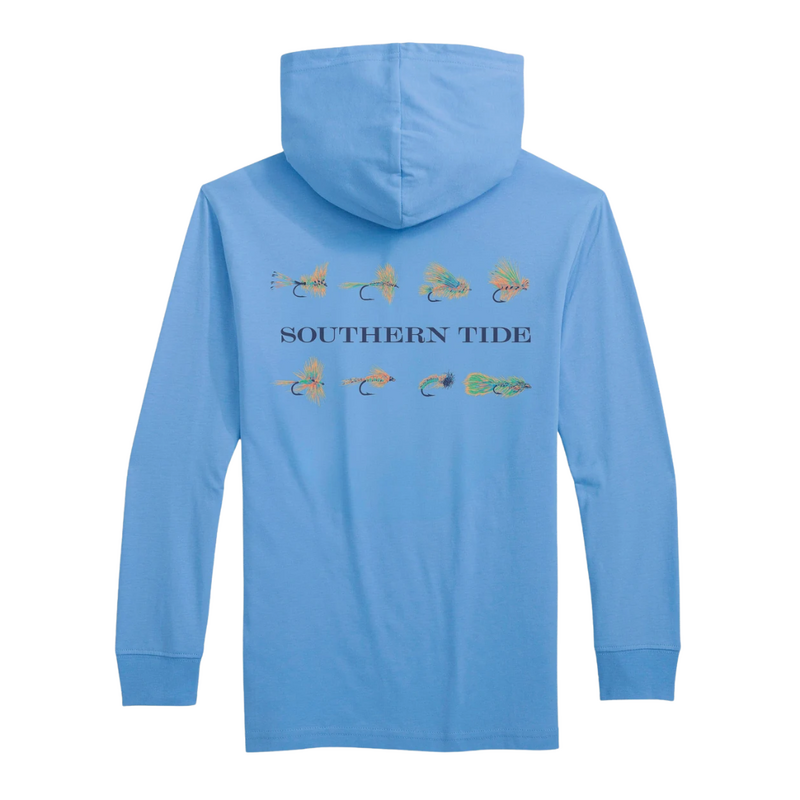 SOUTHERN TIDE Boys Southern Tide Flies LS Hoodie T-Shirt-Cerulean