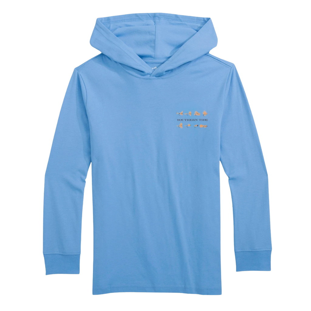 SOUTHERN TIDE Boys Southern Tide Flies LS Hoodie T-Shirt-Cerulean