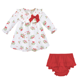 BABY CLUB CHIC Mistletoe Kisses Dress w/Ruffles & Bow