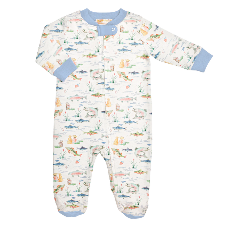 BABY CLUB CHIC Gone Fishing Zipped Footie