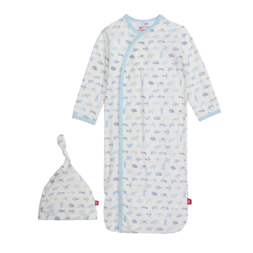 Magnetic  Me AIRPLANES GOWN + HAT SET