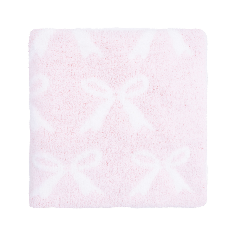 ANGEL DEAR Chenille - Baby Pink Bow Blanket
