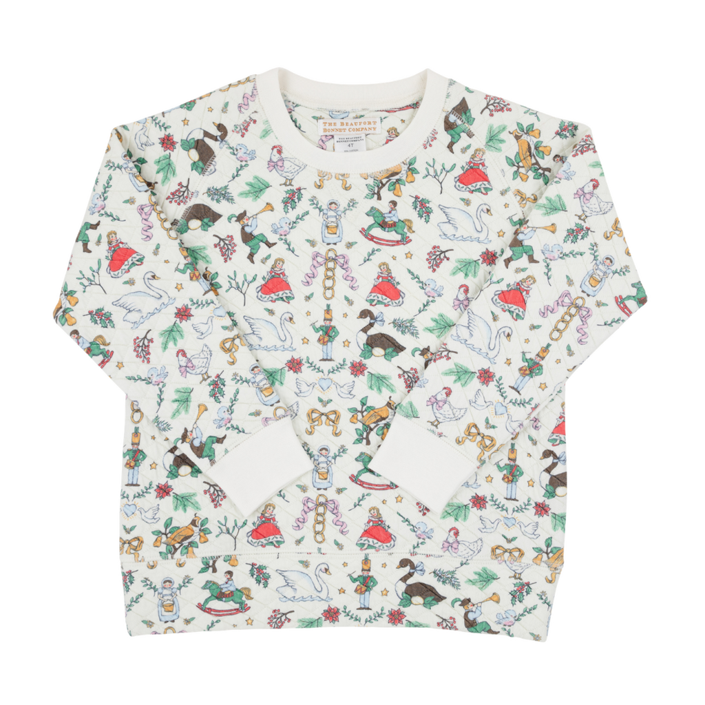 THE BEAUFORT BONNET COMPANY CASSIDY COMFY CREWNECK - Quilted 12 Days of Christmas
