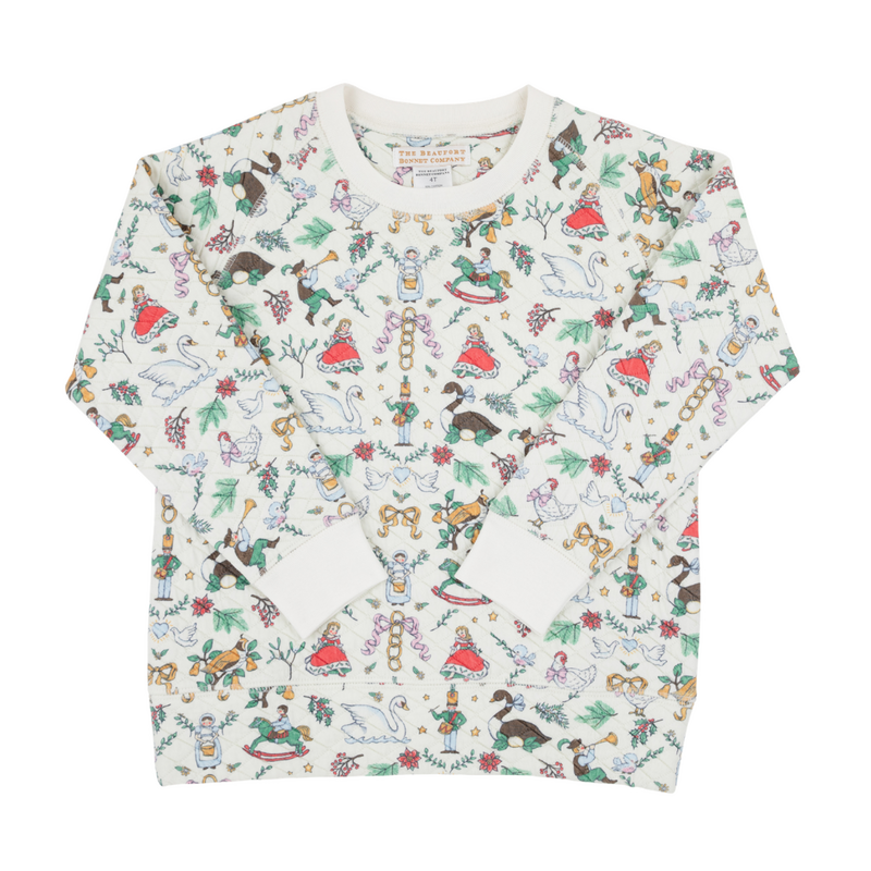 THE BEAUFORT BONNET COMPANY CASSIDY COMFY CREWNECK - Quilted 12 Days of Christmas
