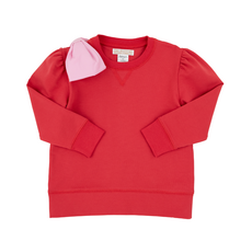 THE BEAUFORT BONNET COMPANY CASSIDY COMFY CREWNECK PUFF SLEEVE-Bow Richmond Red