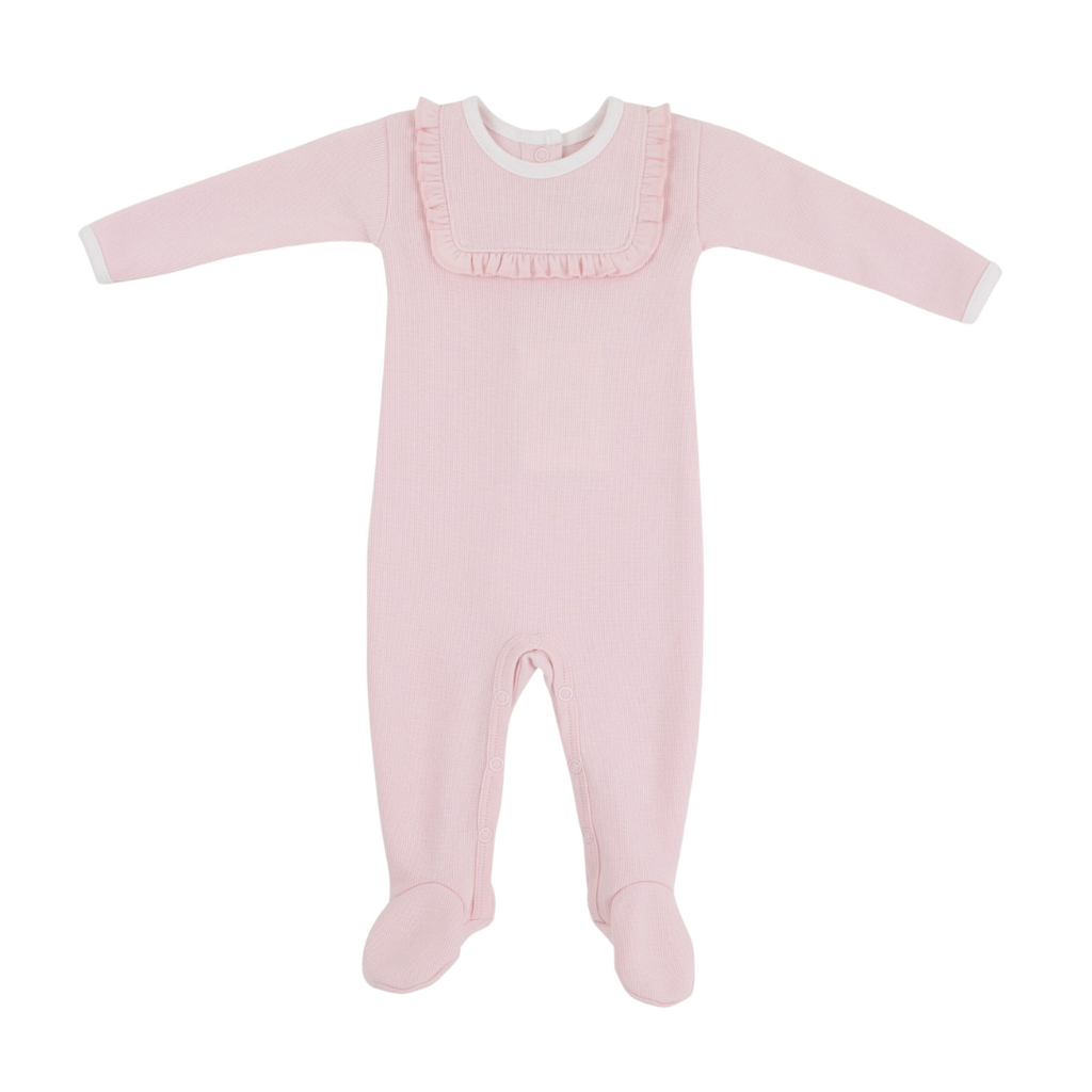THE BEAUFORT BONNET COMPANY ROCK ME ROMPER- Ribbed Palm Beach Pink/Worth Ave White