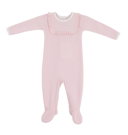 THE BEAUFORT BONNET COMPANY ROCK ME ROMPER- Ribbed Palm Beach Pink/Worth Ave White