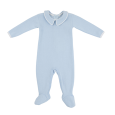 THE BEAUFORT BONNET COMPANY ROCK ME ROMPER- Ribbed Buckhead Blue/Worth Ave White