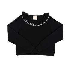 THE BEAUFORT BONNET COMPANY REECE RUFFLE SWEATER-Newport Night/Palmetto Pearl