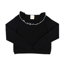 THE BEAUFORT BONNET COMPANY REECE RUFFLE SWEATER-Newport Night/Palmetto Pearl