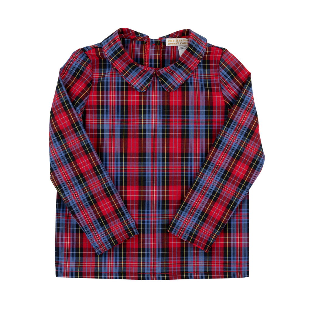 THE BEAUFORT BONNET COMPANY PETER PAN COLLAR SHIRT-WOVEN YARN-LS-Bucktown Tartan