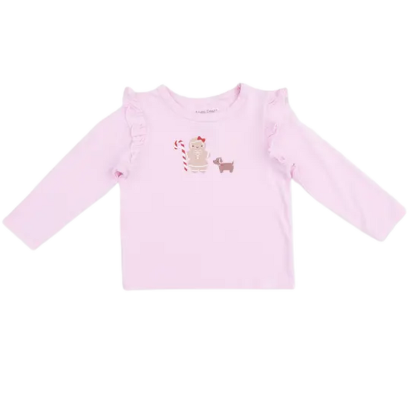 ANGEL DEAR Gingerbread - Long Sleeve Ruffle Tee