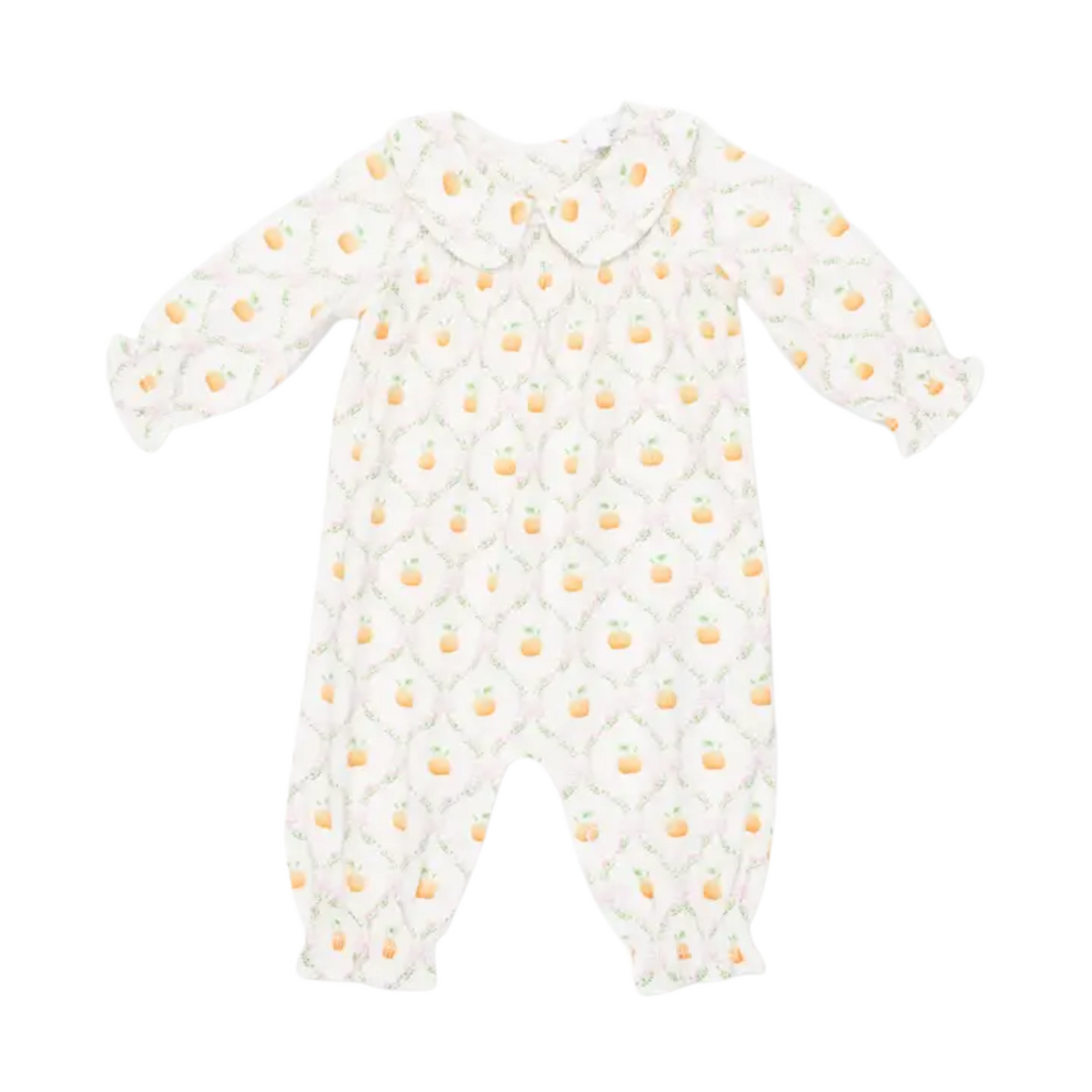 ANGEL DEAR Pretty Pumpkin Trellis - Smocked Long Sleeve Romper