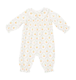 ANGEL DEAR Pretty Pumpkin Trellis - Smocked Long Sleeve Romper