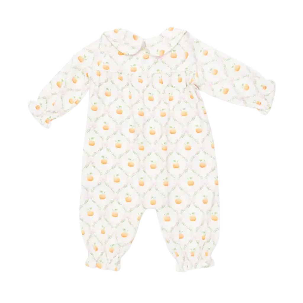 ANGEL DEAR Pretty Pumpkin Trellis - Smocked Long Sleeve Romper