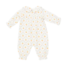 ANGEL DEAR Pretty Pumpkin Trellis - Smocked Long Sleeve Romper