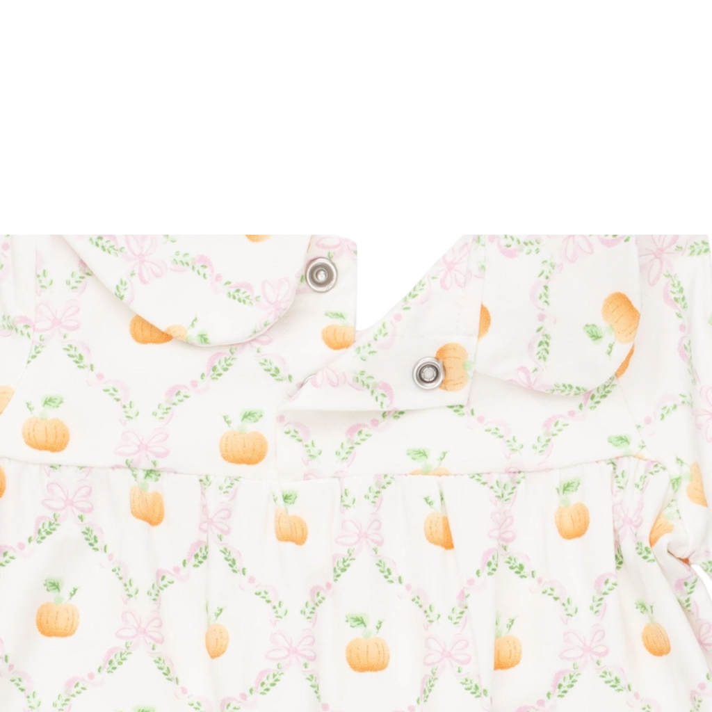 ANGEL DEAR Pretty Pumpkin Trellis - Smocked Long Sleeve Romper