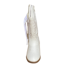 MIA Ivory Lace & Ribbon Cowgirl Boot