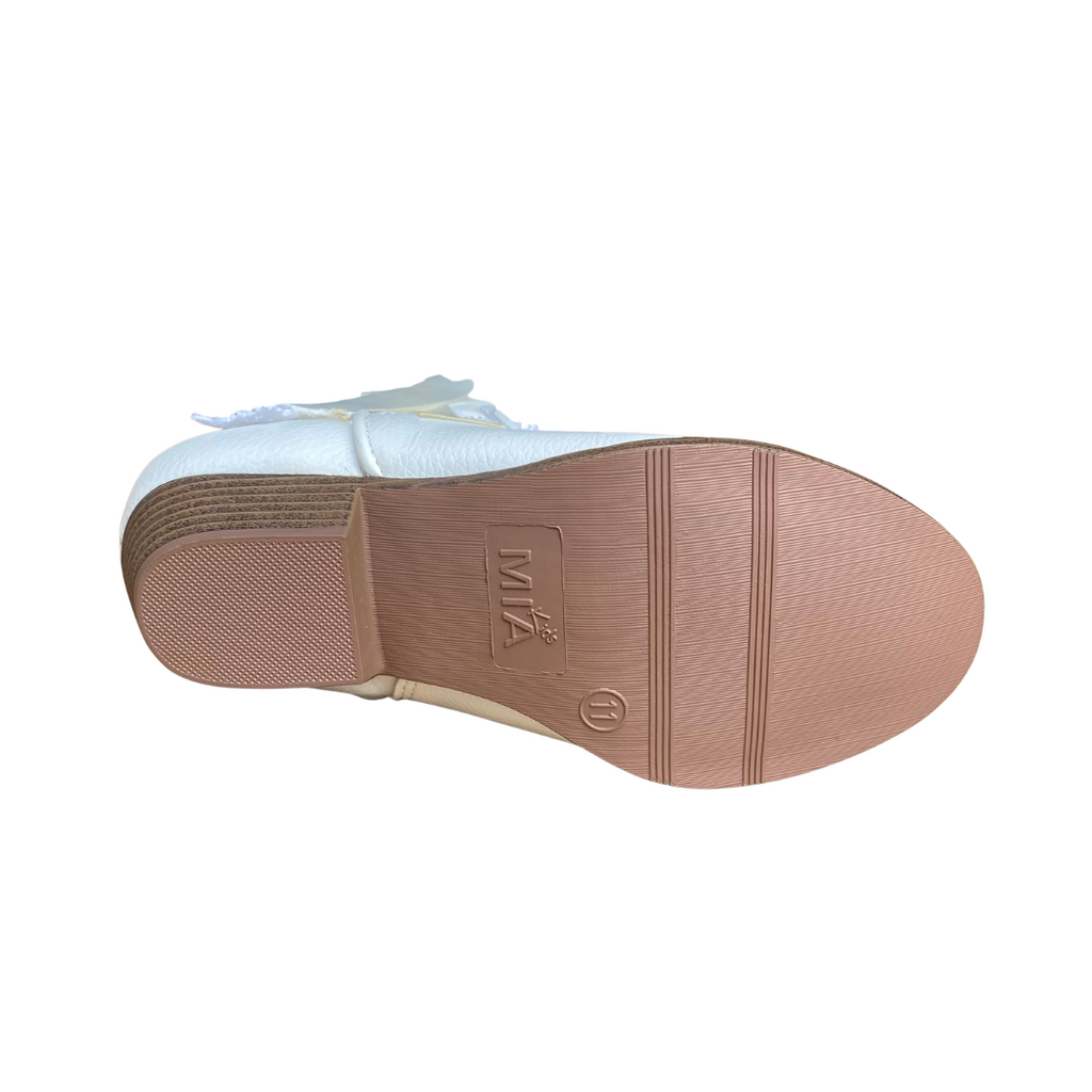 MIA Ivory Lace & Ribbon Cowgirl Boot