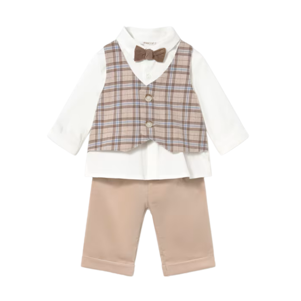 Newborn Boy 3-Piece Set -Beige