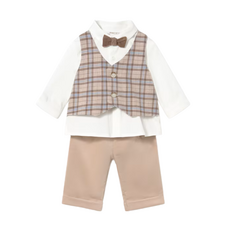 Newborn Boy 3-Piece Set -Beige