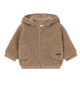 Newborn Boy Faux Fur Jacket-Sponge Cake