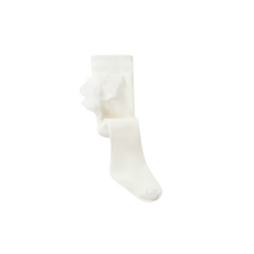 Newborn Girl Ruffle Tights - Cream