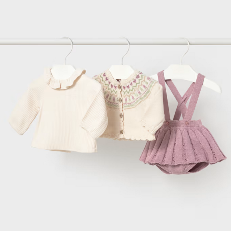 Newborn Girl 3-Piece Set Mauve