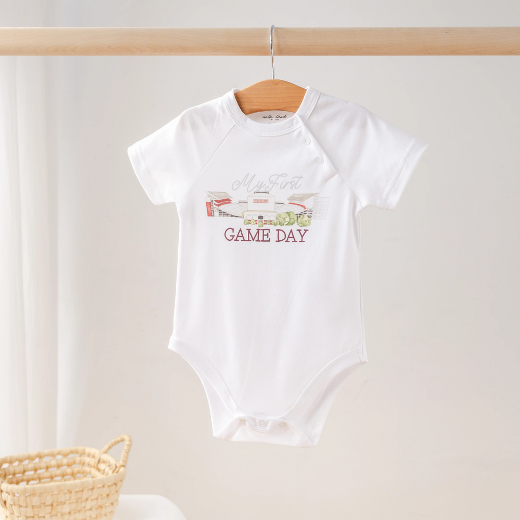 NOLA TAWK My First Game Day - Mississippi Organic Cotton Onesie