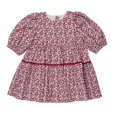 PINK CHICKEN Girls Maribelle Dress - Burgundy Climbing Floral