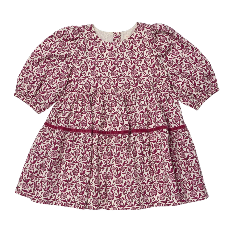 PINK CHICKEN Girls Maribelle Dress - Burgundy Climbing Floral