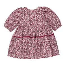 PINK CHICKEN Girls Maribelle Dress - Burgundy Climbing Floral